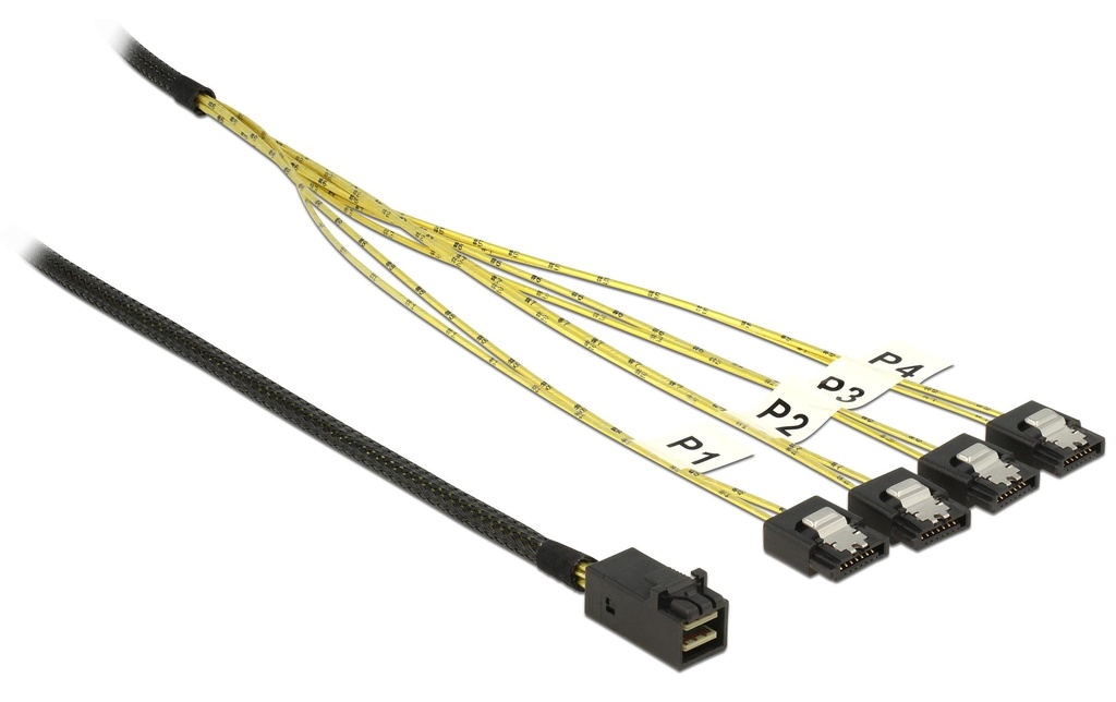 Delock Câble SAS SFF-8643 - 4xSATA 50 cm