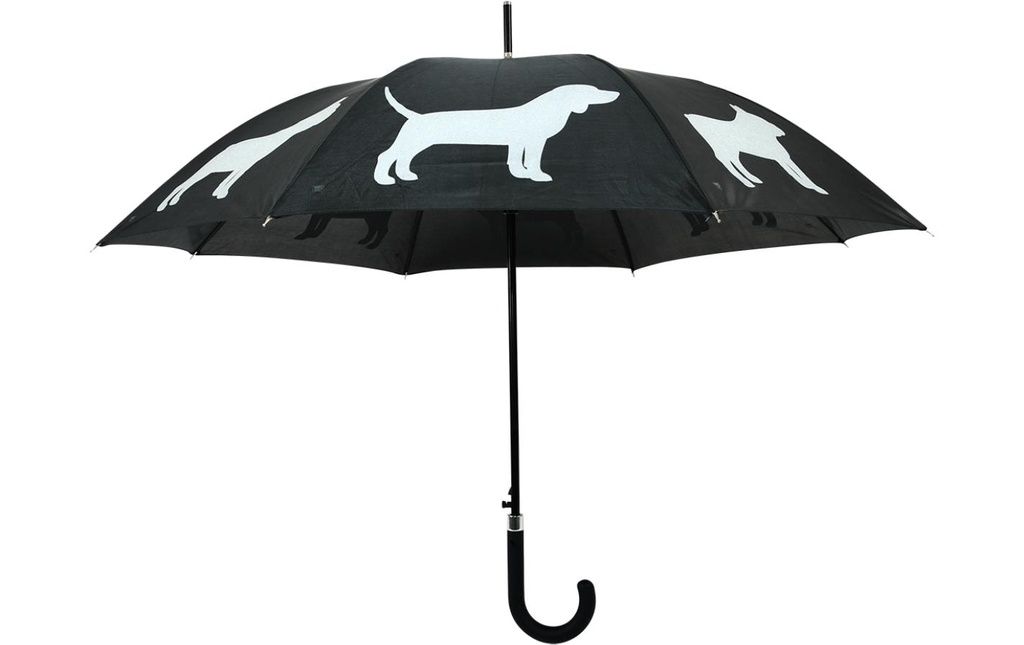 Esschert Design Parapluie Réflecteur chiens Noir/Gris