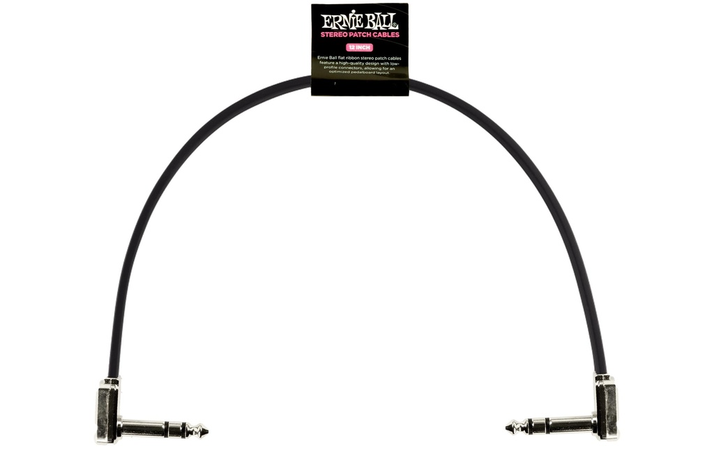 Ernie Ball Câble patch 6409 Flat Ribbon – 0.3 m, Noir