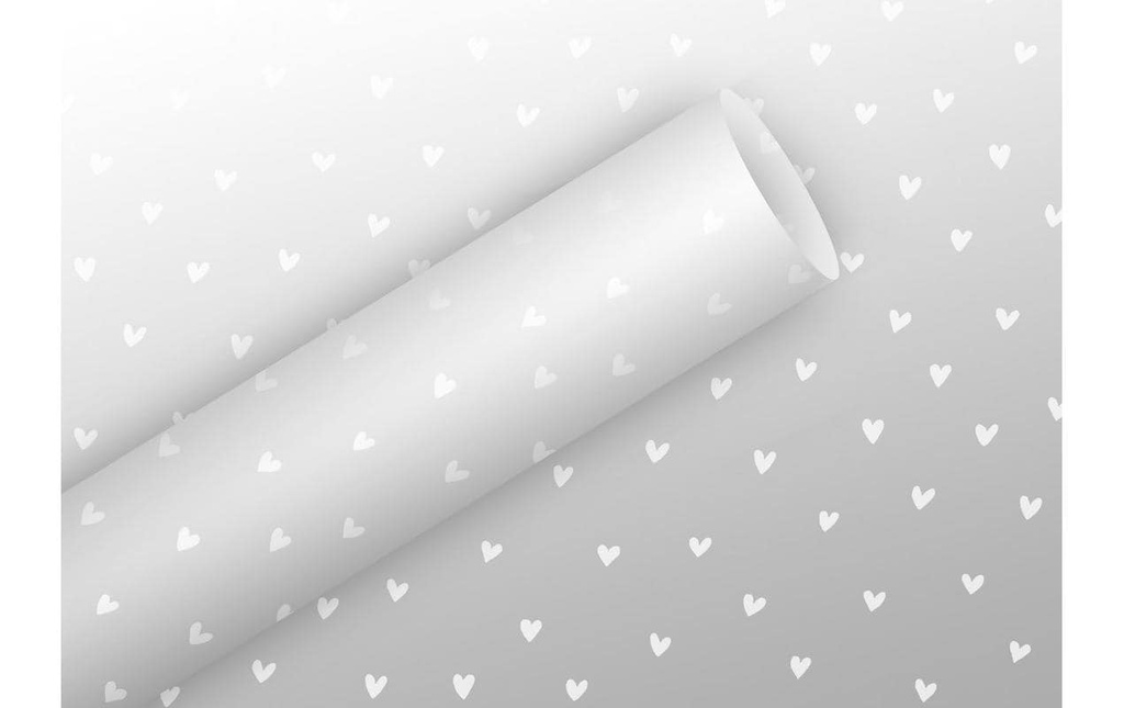 Braun + Company Film cadeau Coeurs, Blanc, 2.5 m x 70 cm