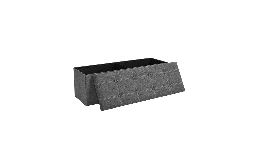 Songmics Coffre de siège avec rangement 110 x 38 cm,  Gris foncé