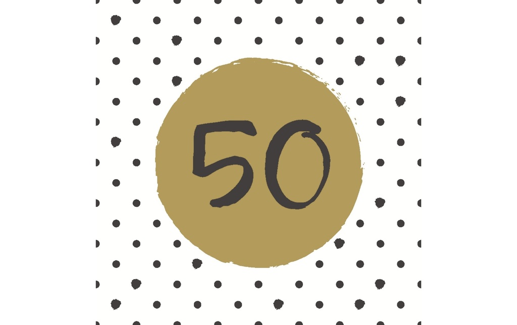 Paper + Design Serviettes en papier 50th Birthday 33 cm x 33 cm, 20 Pièce/s