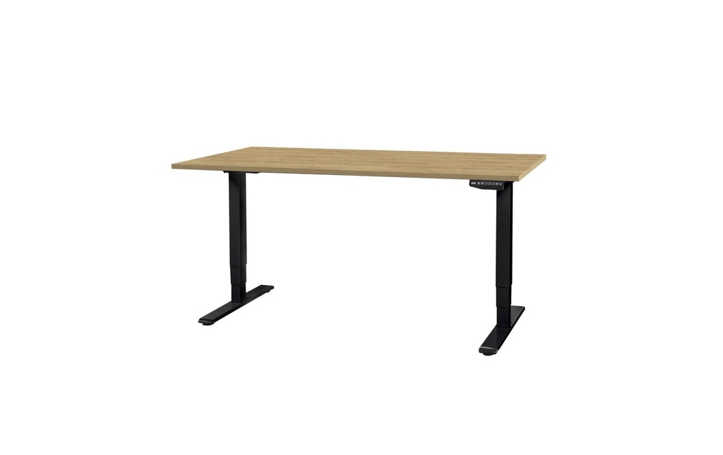 Contini table de bureau réglable en hauteur 2.0 x 0.9 m Chêne, noir