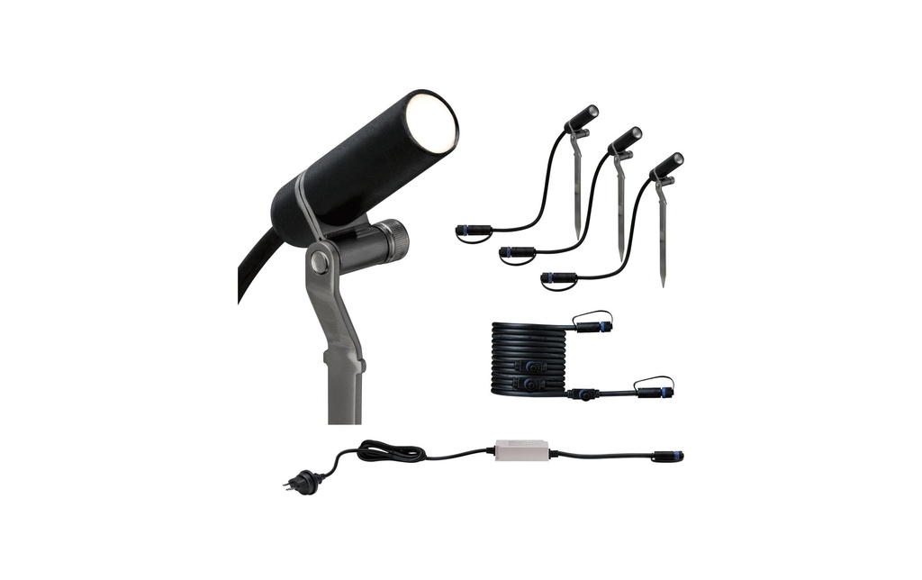Paulmann Spot de jardin Plug & Shine Plantini 45 3000 K, kit de démarrage