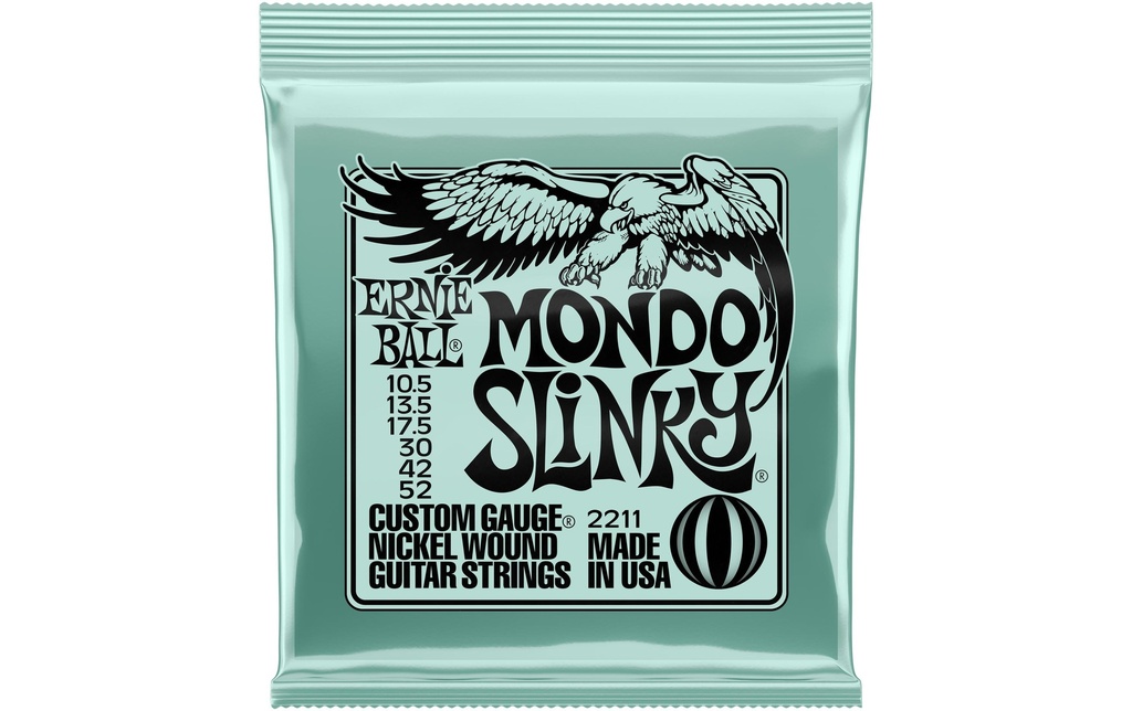 Ernie Ball Cordes de guitare 2211 Slinky Nickel – Mondo 10.5 - 52