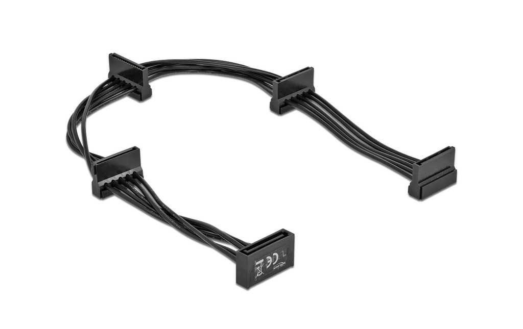 Delock Câble électrique SATA - 4x SATA 40 cm, noir