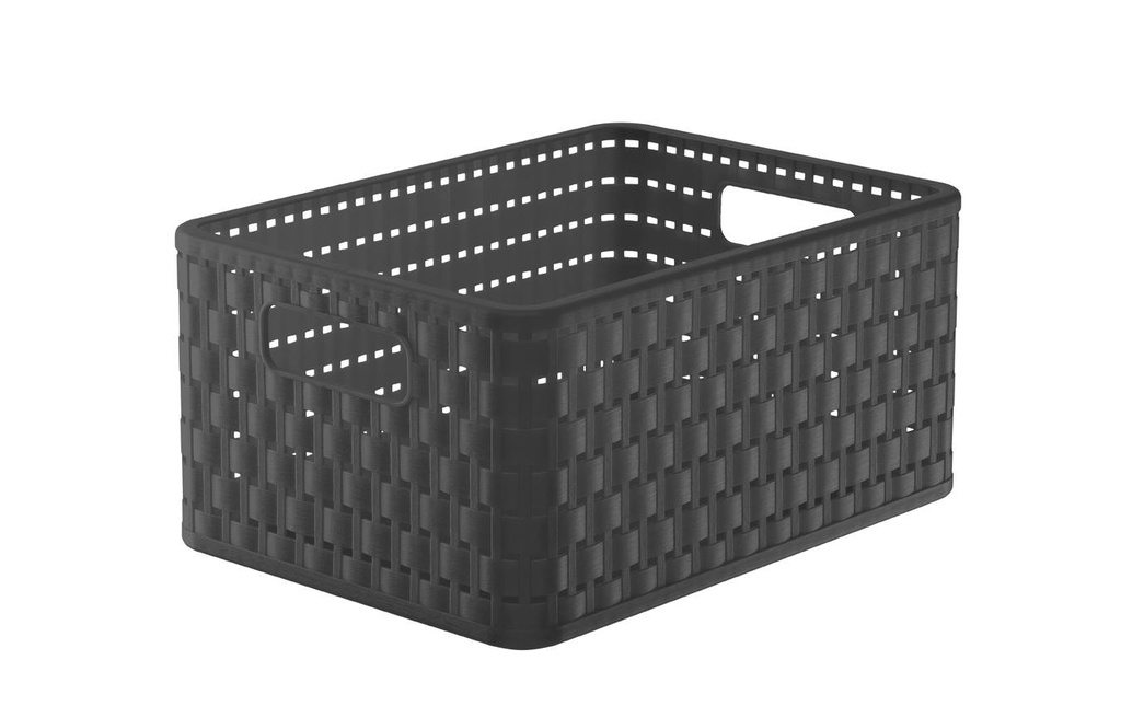 Rotho Panier de rangement Country 32.8 x 23.8 x 16 cm, Anthracite