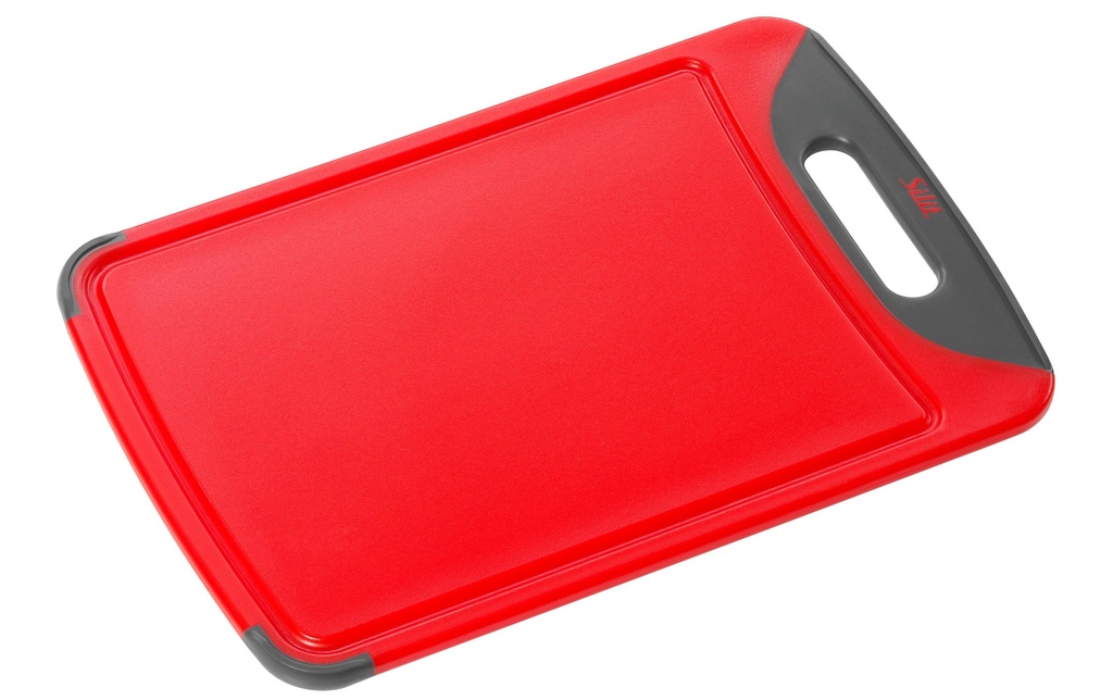 Silit Planche à découper 25 cm x 38 cm, rouge