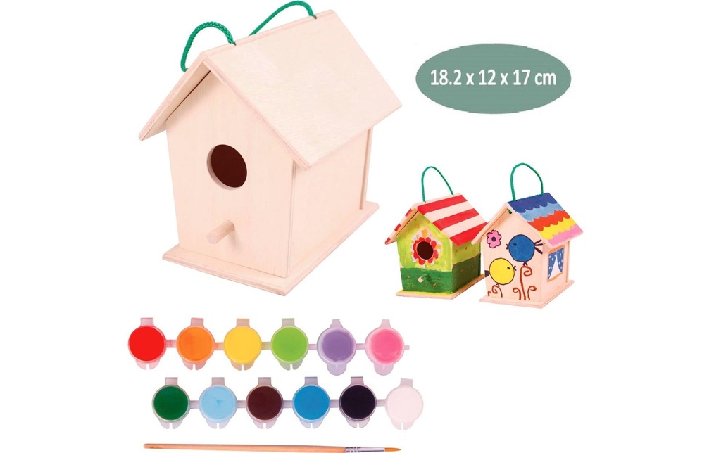 Spielba Holzspielwaren Maison d'oiseaux à peindre