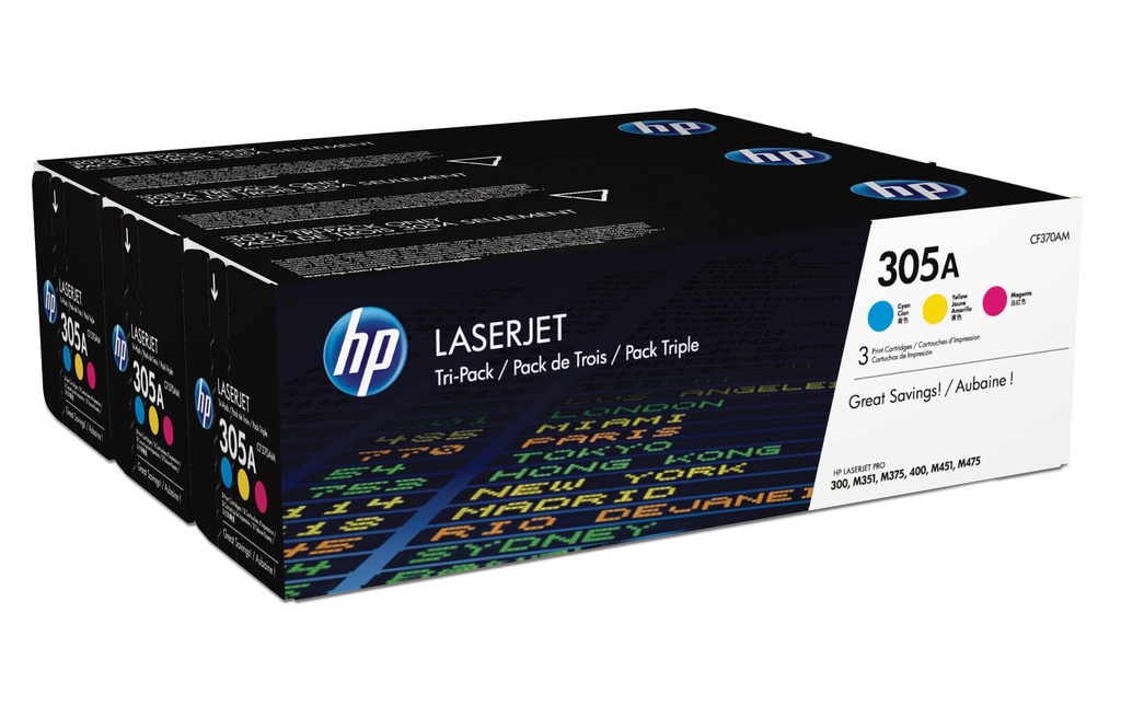 HP HP toner 305A cyan/mag/yellow (3 pces)