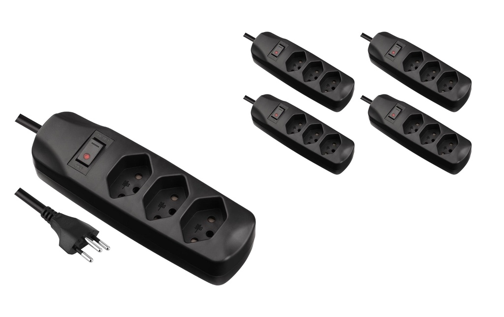 FURBER.power Bloc multiprises 3x T13 avec interrupteur, 5 pièces