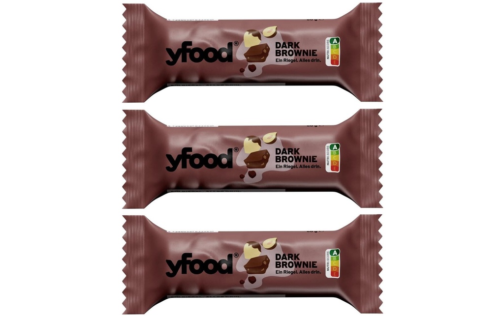 YFOOD Barre Brownie foncé 3 x 60 g