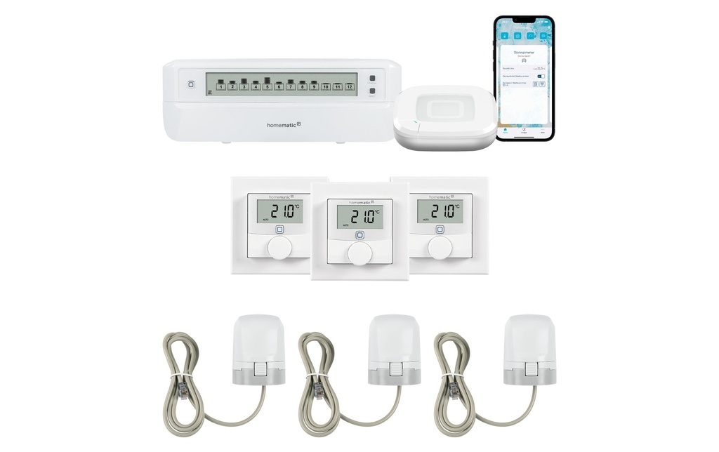 Homematic IP Kit de sol 3x thermo mur, 3x servomoteur Acces2 Acteur