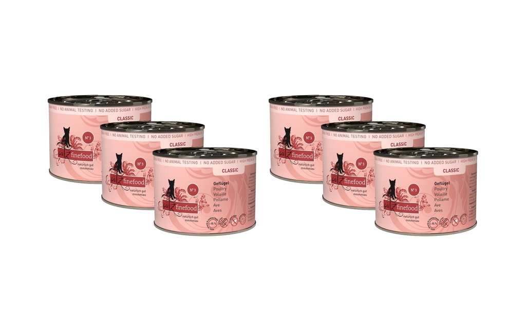 catz finefood Alimentation humide No.03 Volaille, 6 x 200 g