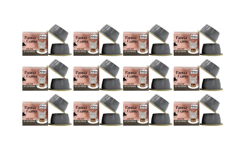 Mjamjam Panna Gatto de bœuf avec un noble couronnement, 12x 2 x 80 g