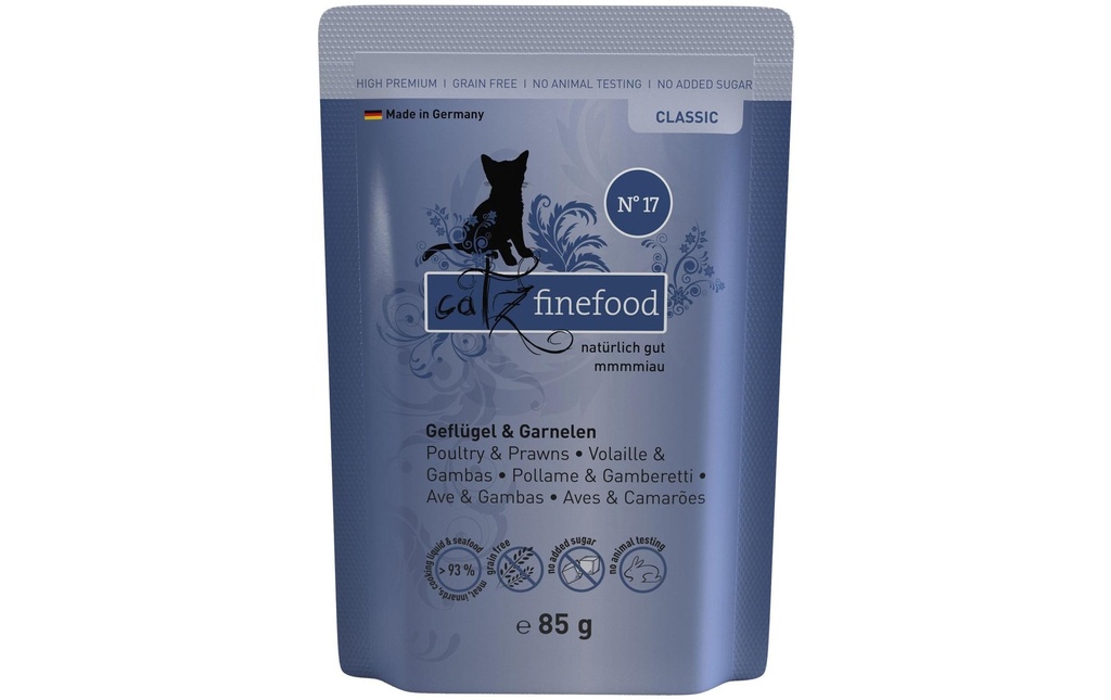 catz finefood Alimentation humide No.17 Volaille & crevette, 16 x 85 g