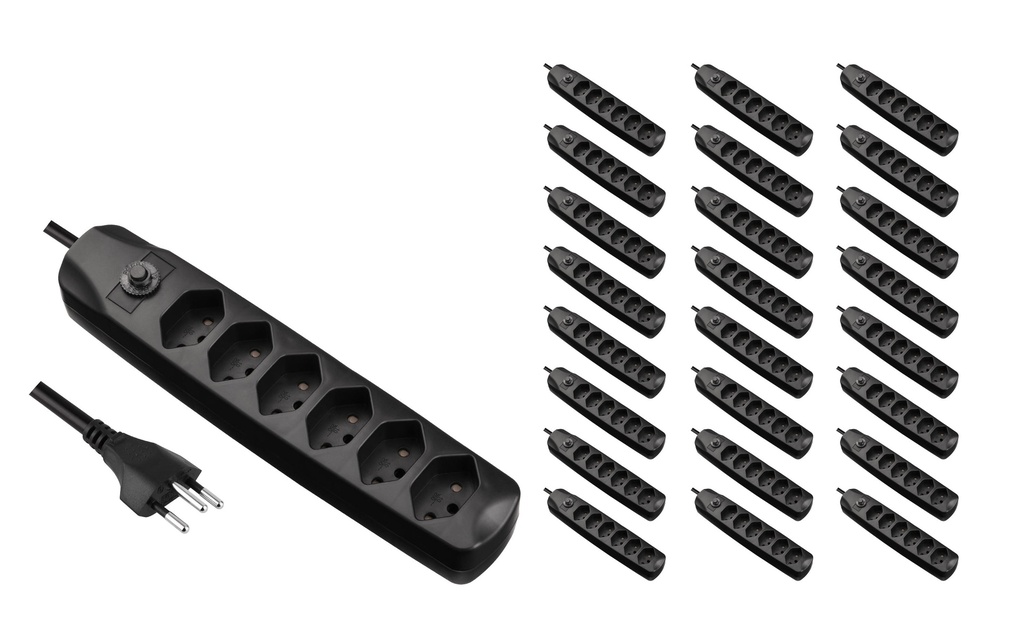 FURBER.power Bloc multiprises avec protection contre les surcharges 6x T13, 25 pièces