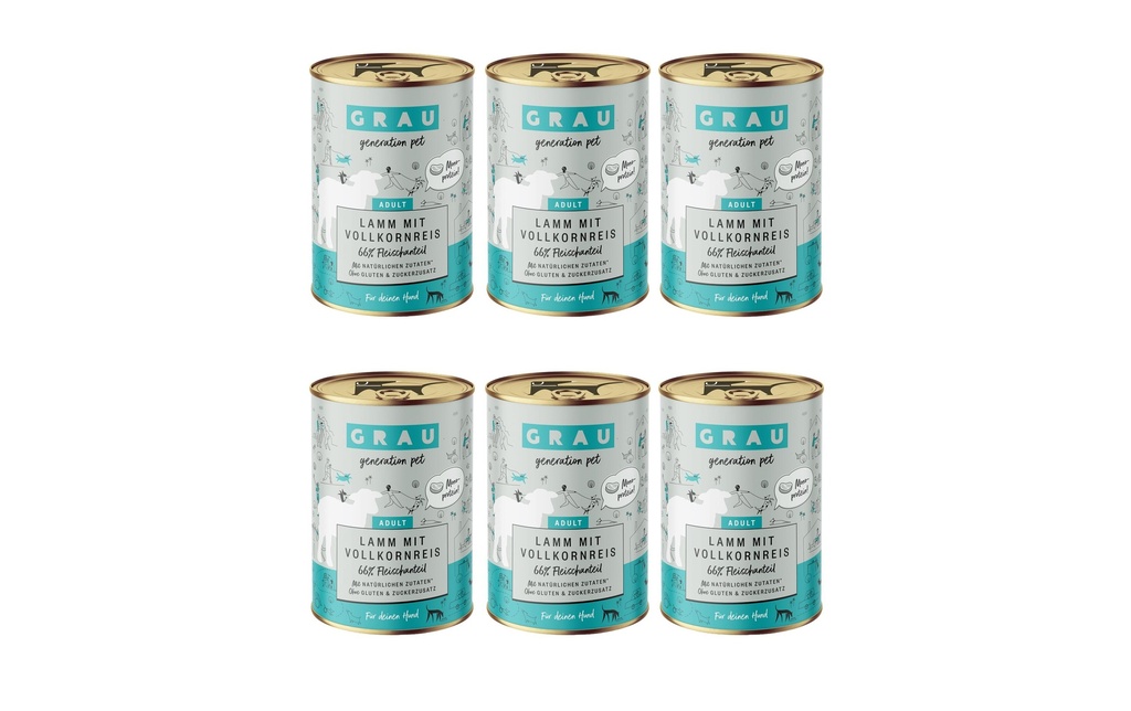 Grau Alimentation humide Agneau et riz complet 6 x 400 g