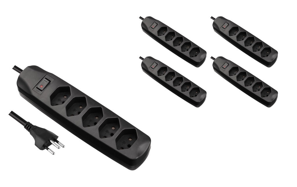 FURBER.power Bloc multiprises 5x T13 avec interrupteur, 5 pièces
