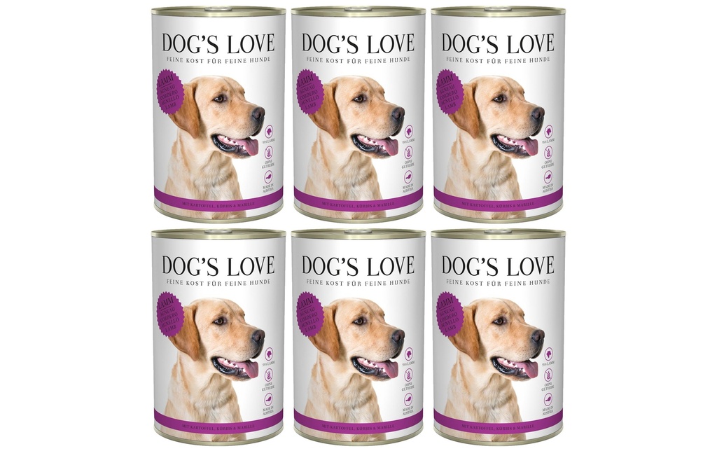 Dog's Love Alimentation humide Adulte agneau, 6 x 400 g