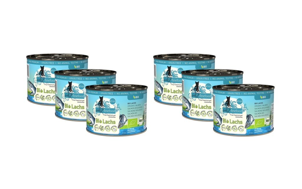 catz finefood Alimentation humide Bio No.513 Saumon, 6 x 200 g