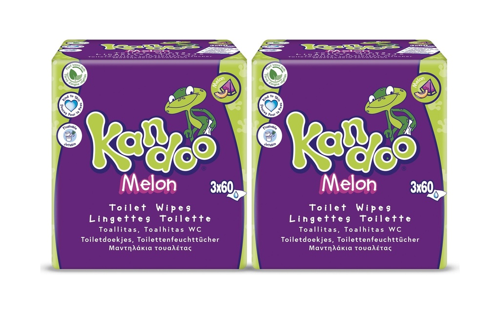 Kandoo Lingettes humides Melon 2x 180 pièces