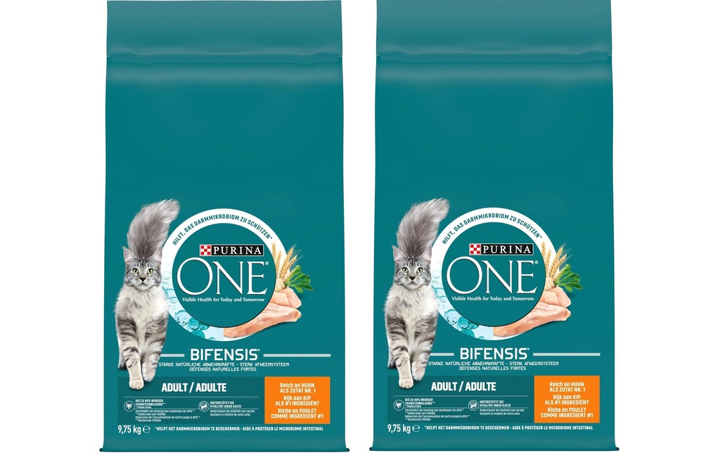 Purina ONE Alimentation sèche Adult poulet et céréales complètes 2 x 9.75 kg