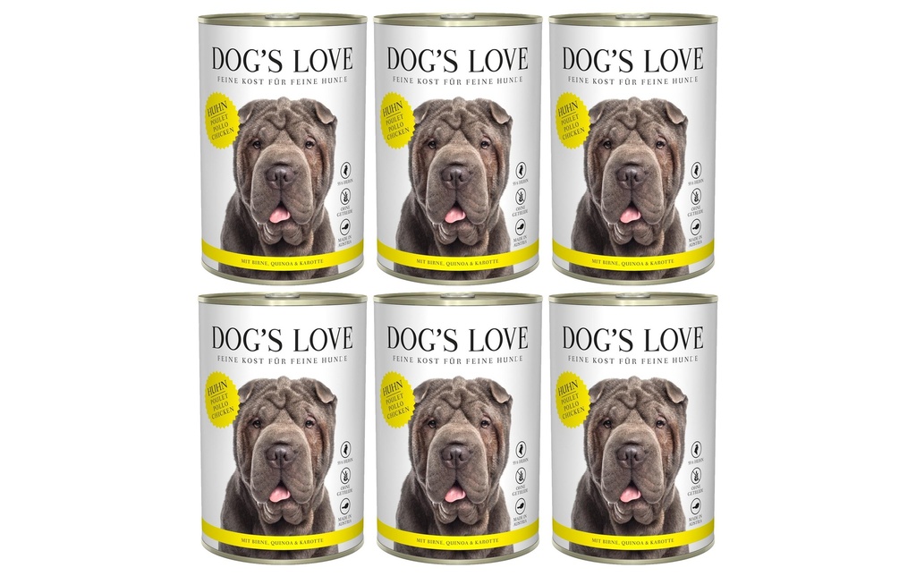 Dog's Love Alimentation humide Adulte poulet, 6 x 400 g