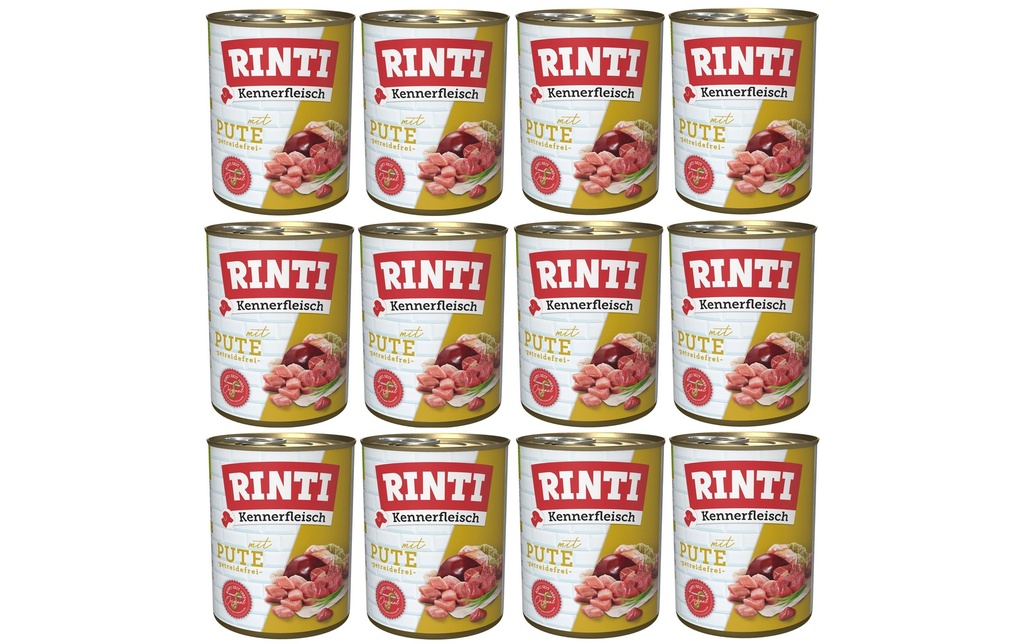 Rinti Alimentation humide Kennerfleisch pur boîte de dinde, 12 x 800 g