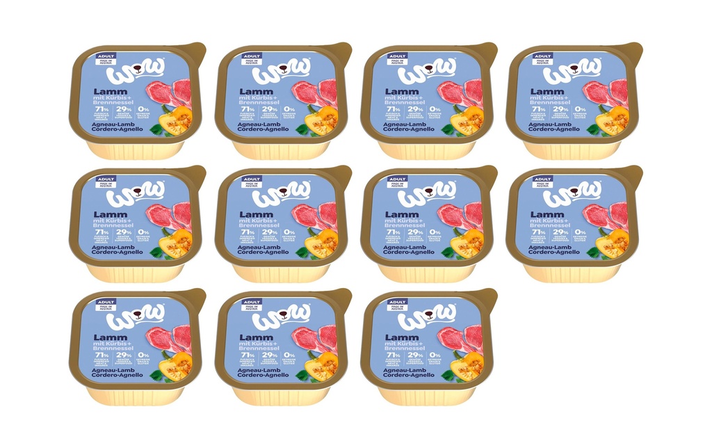 WOW Alimentation humide Adult agneau bol, 11 x 150 g