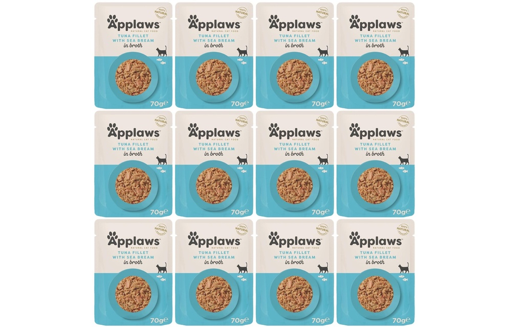 Applaws Alimentation humide Pouch thon & daurade, 12 x 70 g
