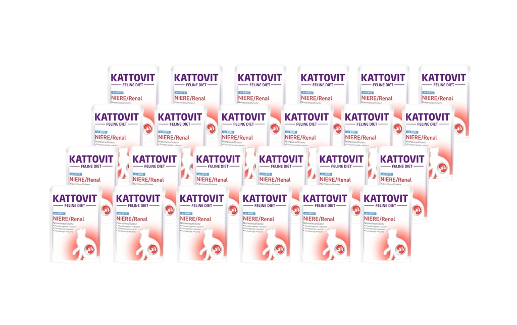 Kattovit Alimentation humide Rein/Renal Canard, 24 x 85 g
