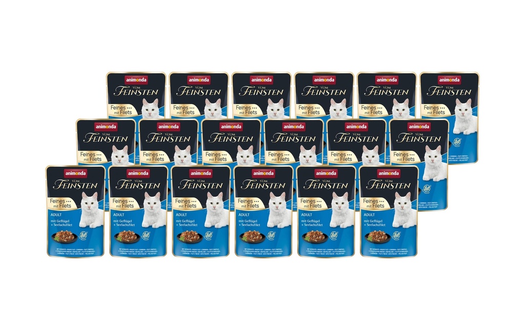 animonda Alimentation humide Vom Feinsten avec filet Volaille & Saumon, 18 x 85 g