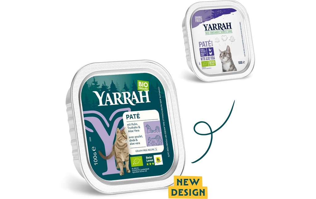 Yarrah Alimentation humide bio Bio Paté Poulet &amp; Dinde 32x 100 g