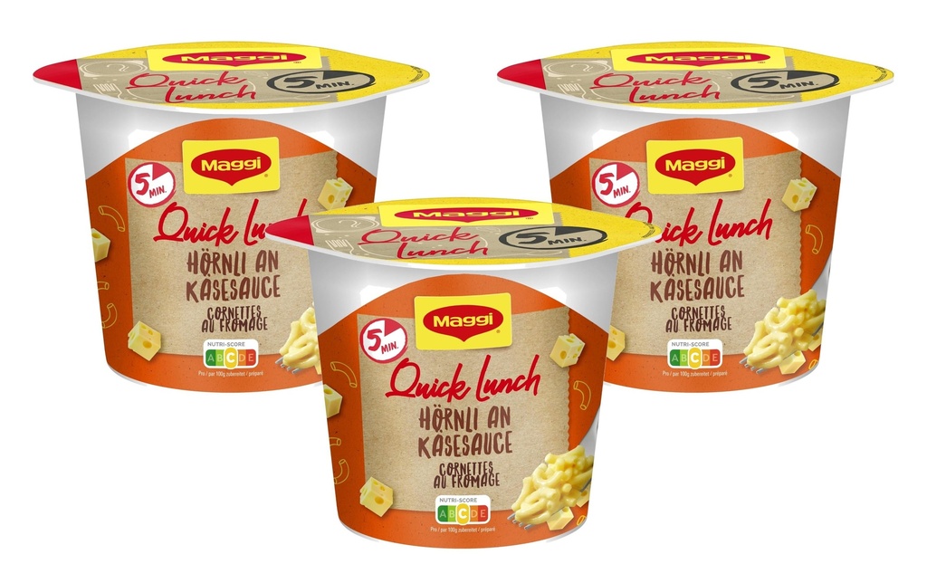 Maggi Quick Lunch Pâtes à la sauce au fromage 3 x 63 g