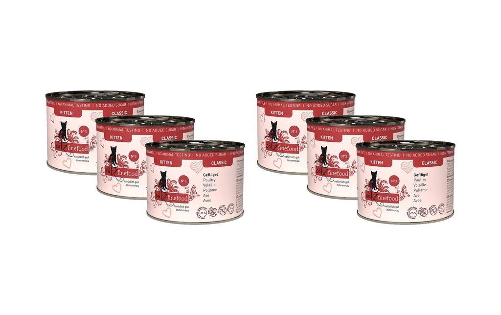 catz finefood Alimentation humide Kitten No.03 Volaille, 6 x 200 g