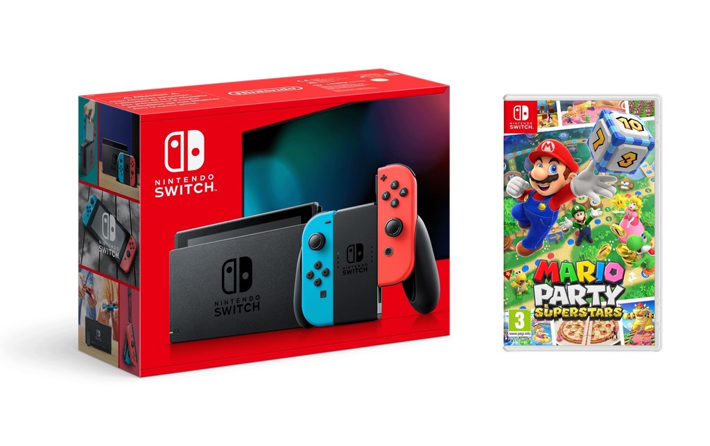 Nintendo Switch Rouge/bleu avec Mario Party Superstars
