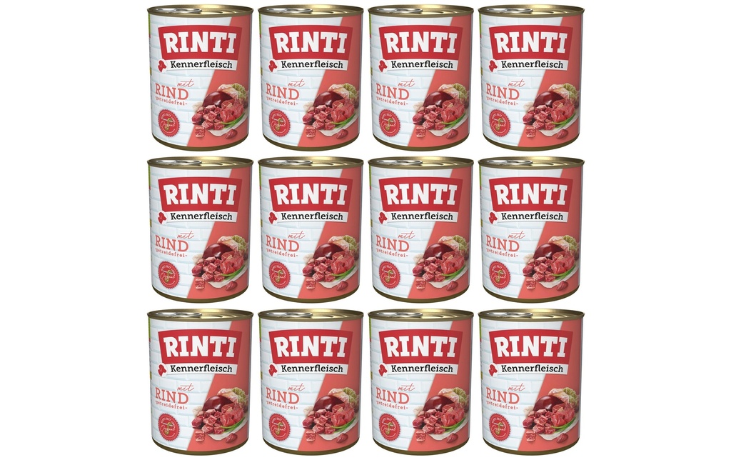 Rinti Alimentation humide Kennerfleisch pur boîte de bœuf, 12 x 800 g