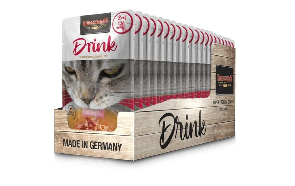 Leonardo Cat Food Collation pour chat Drink Bœuf, 20 x 40 g