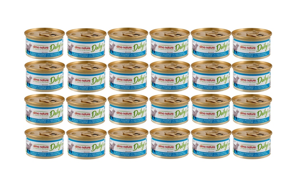 Almo Nature Alimentation humide Daily Mousse au poisson d'océan 24 x 85g