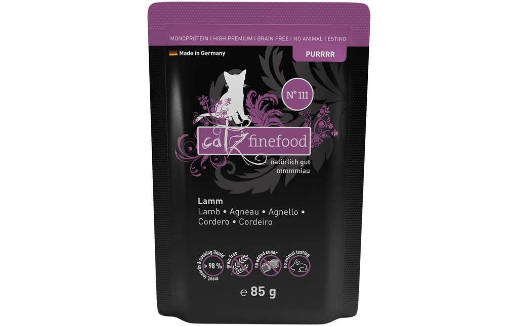 catz finefood Alimentation humide Purrrr No.111 Agneau, 16 x 85 g