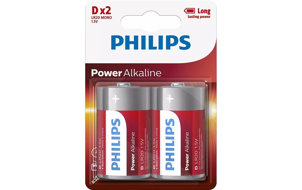 Philips Pile Power Alkaline D , 2 Pièce/s