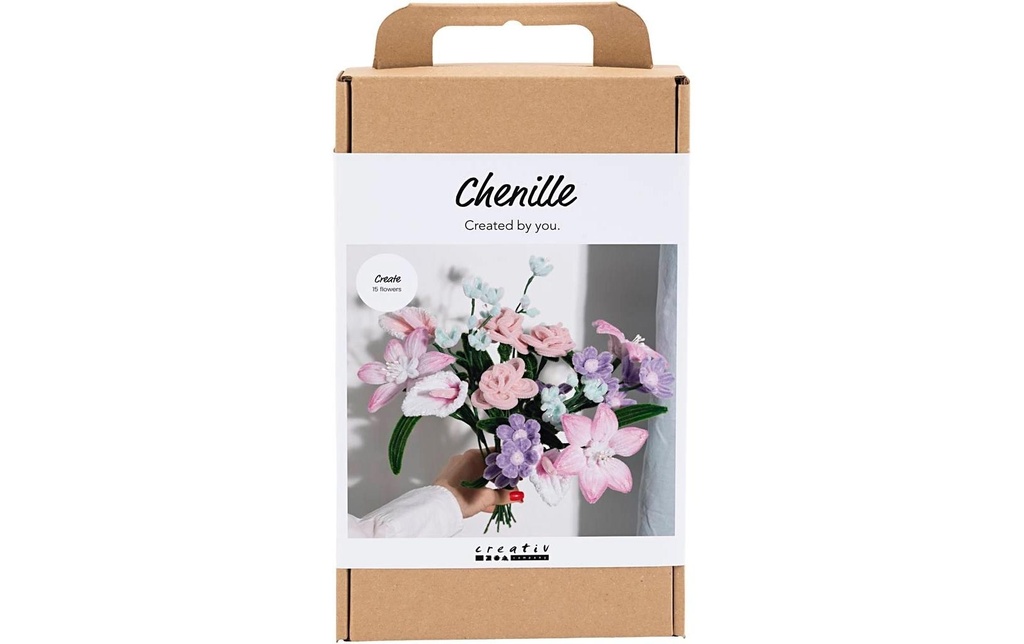 Creativ Company Kits de bricolage Fleurs, fil chenille Mini