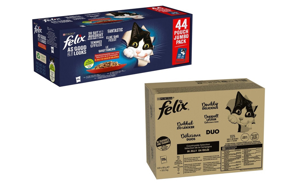 Felix Alimentation humide Kit de sélection de viande AGAIL, 120 + 44 x 85g