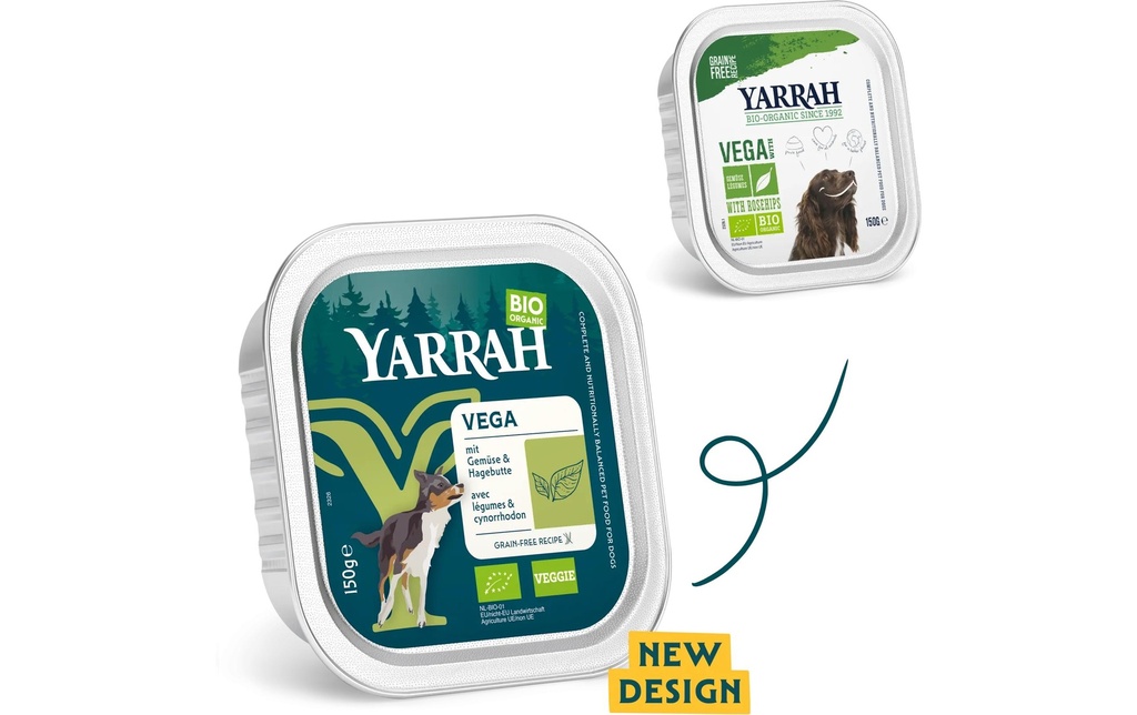 Yarrah Alimentation humide Bio Vega en petits morceaux 12 x 150 g