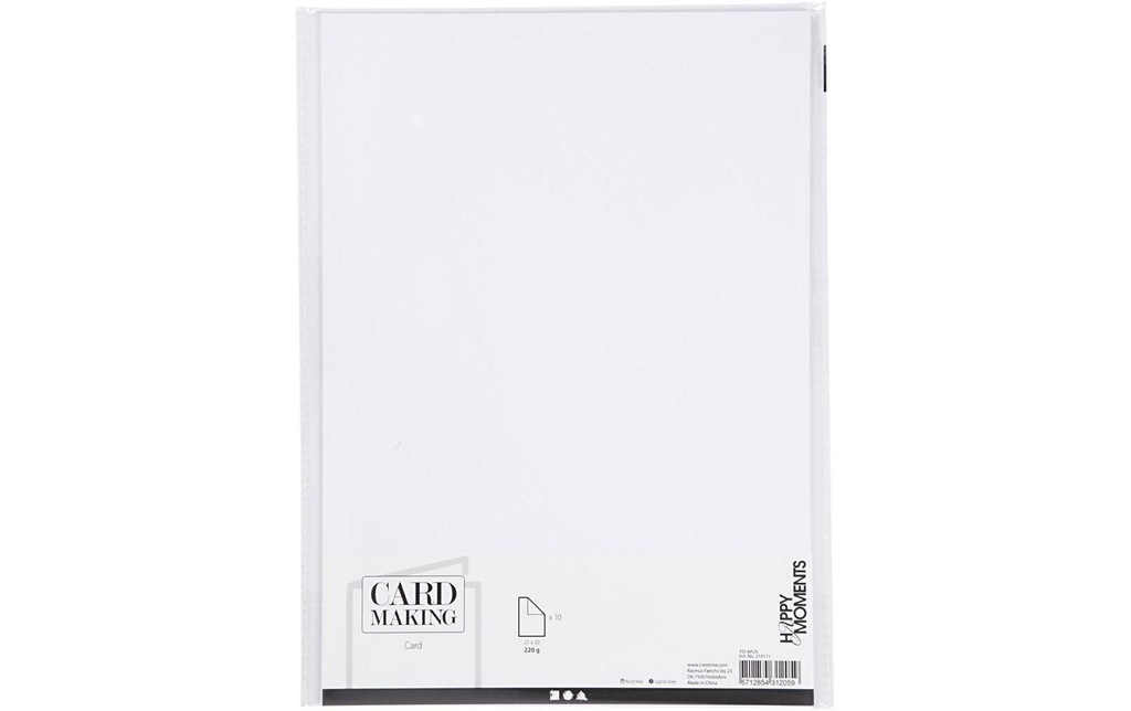 Creativ Company Papier cartonné A4, 10 feuilles, Blanc