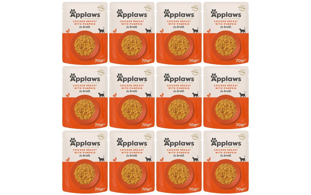 Applaws Alimentation humide Pouch poulet & citrouille, 12 x 70 g