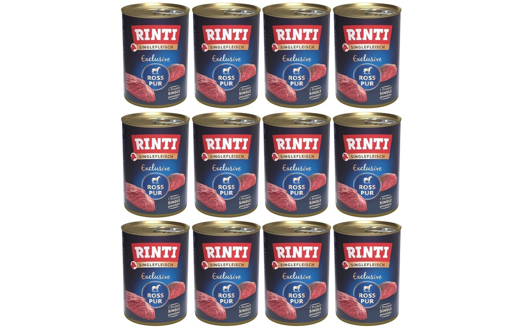 Rinti Alimentation humide Viande Single Exclusive Ross Pur, 12 x 400 g