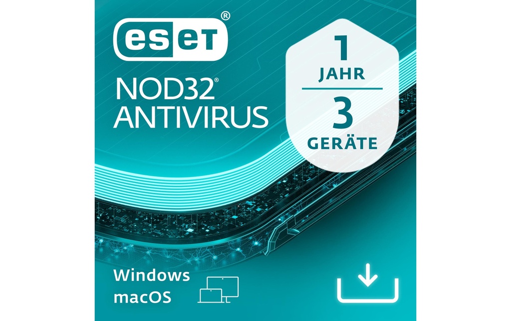 ESET NOD32 Antivirus Version complète, 3 utilisateurs, 1 an