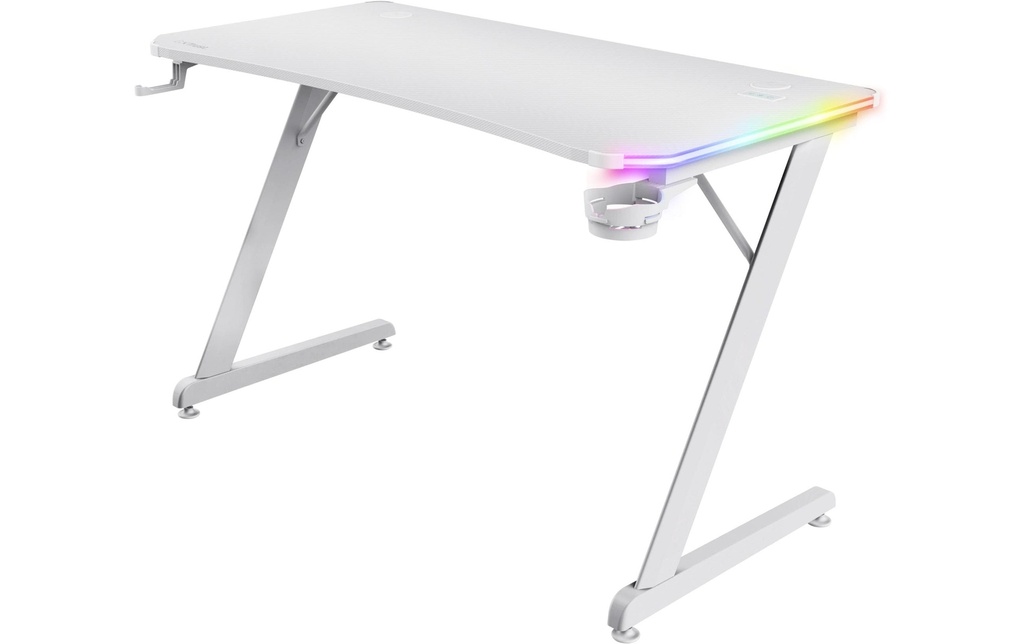 Trust Table de jeu GXT 709W Luminus RGB Blanc